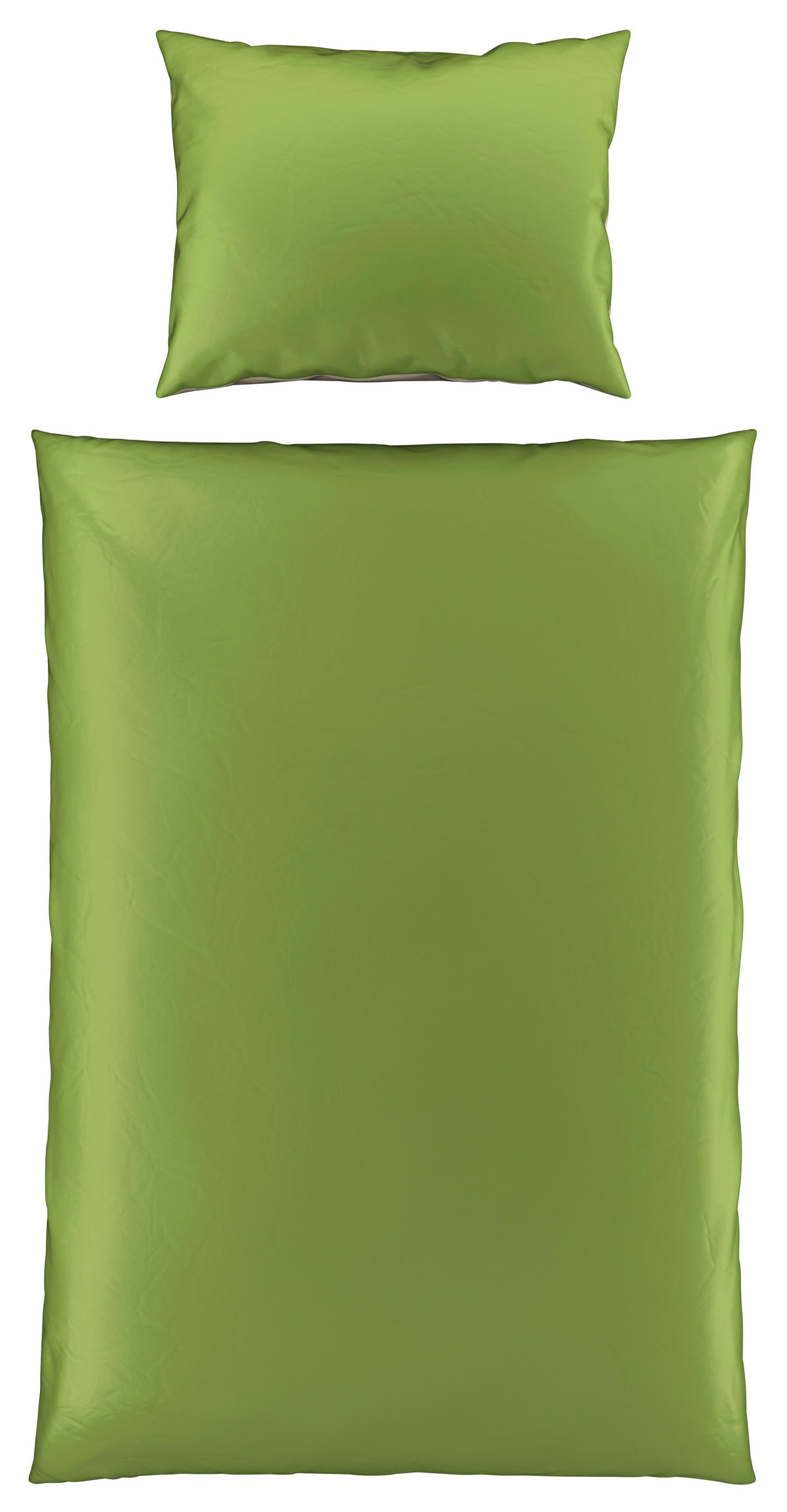 OBOJESTRANSKA POSTELJNINA OLIVE 140/200 cm saten zelena  - zelena, Basics, tekstil (140/200cm) - Esposa