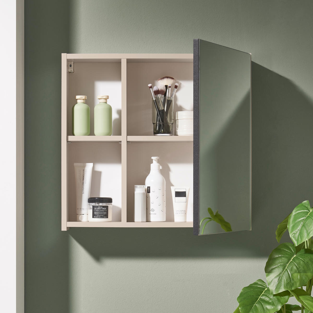 SPIEGELSCHRANK 60/56/17 cm  - Kaschmir, Trend, Glas/Holzwerkstoff (60/56/17cm) - MID.YOU