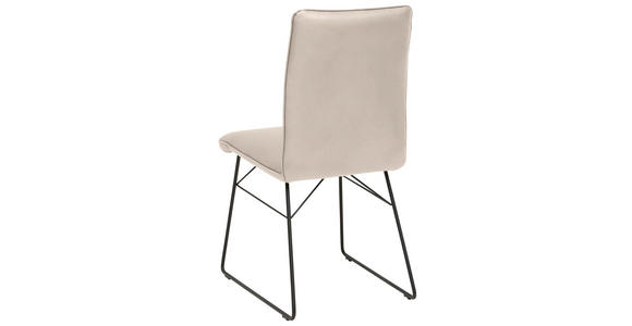 STUHL  in Stahl Mikrofaser Metall, Textil  - Creme/Schwarz, Design, Textil/Metall (46/91/60cm) - Dieter Knoll