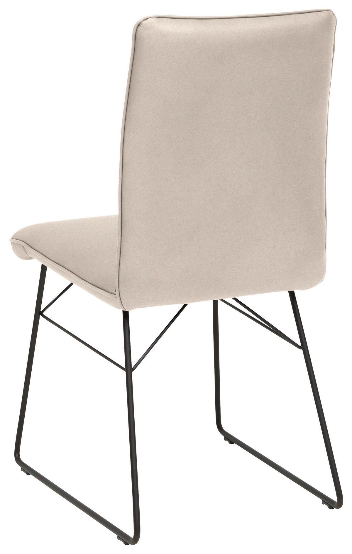 STUHL  in Stahl Mikrofaser Metall, Textil  - Creme/Schwarz, Design, Textil/Metall (46/91/60cm) - Dieter Knoll