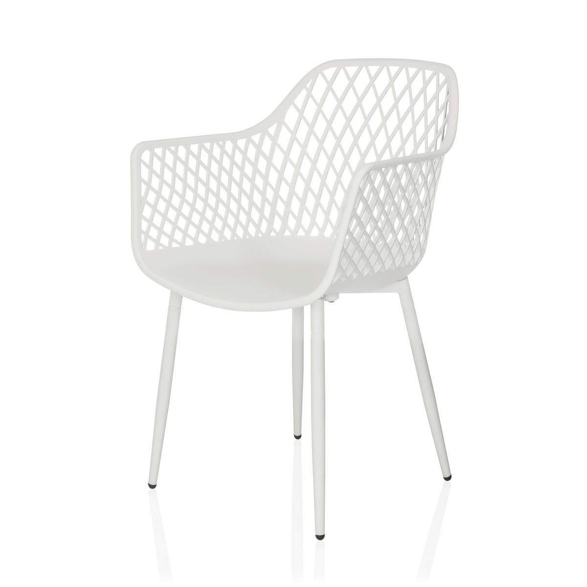 GARTENSTUHL Weiß  - Weiß, MODERN, Kunststoff/Metall (56/81/50cm) - MID.YOU