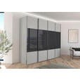 SCHWEBETÜRENSCHRANK  in Schwarz, Seidengrau  - Chromfarben/Seidengrau, KONVENTIONELL, Glas/Holzwerkstoff (271/223/68cm) - Novel
