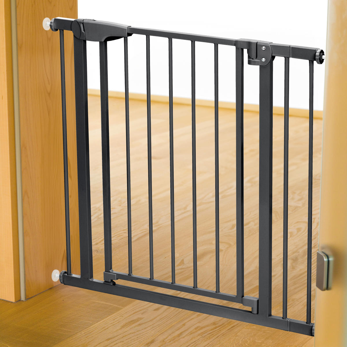 TÜRSCHUTZGITTER zum Schrauben, zum Klemmen 75-89/76 cm  - Schwarz, Basics, Kunststoff/Metall (75-89/76cm) - My Baby Lou