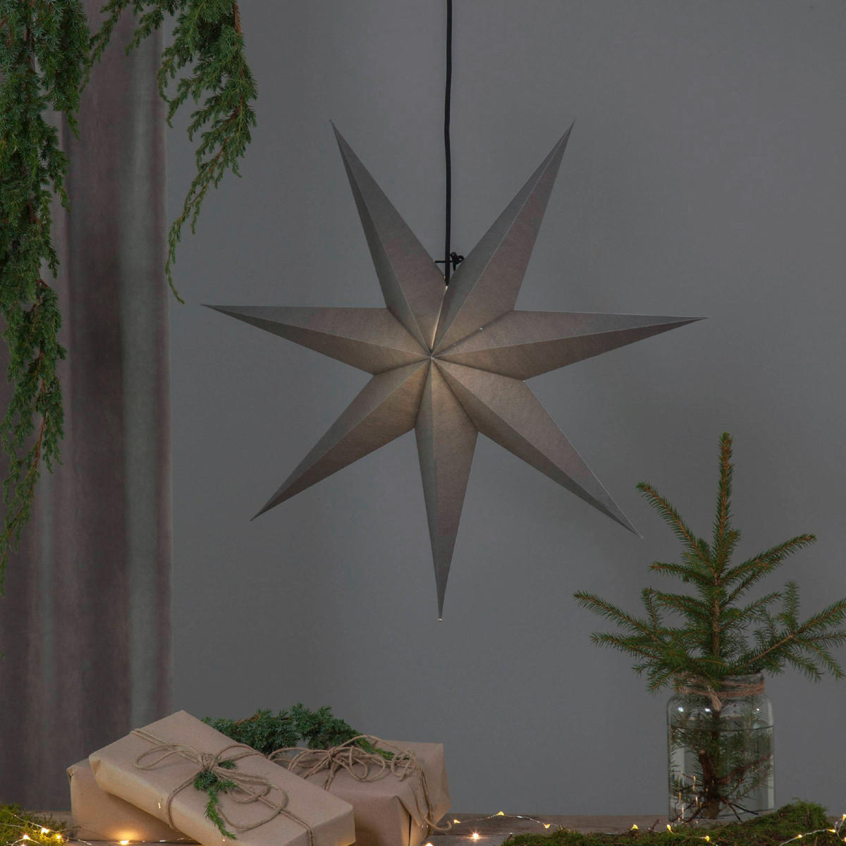 LED-DEKOLEUCHTE  - Weiß/Grau, Basics, Papier/Metall (70/16/70cm) - Eglo