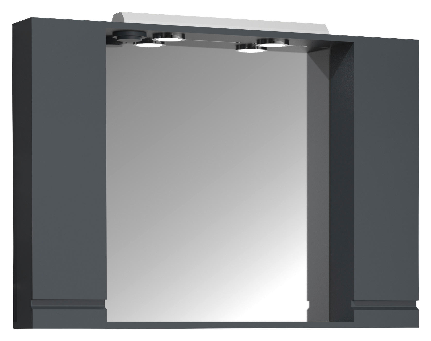 SPIEGELSCHRANK 100/71/14 cm  - Anthrazit, MODERN, Glas/Holzwerkstoff (100/71/14cm) - MID.YOU