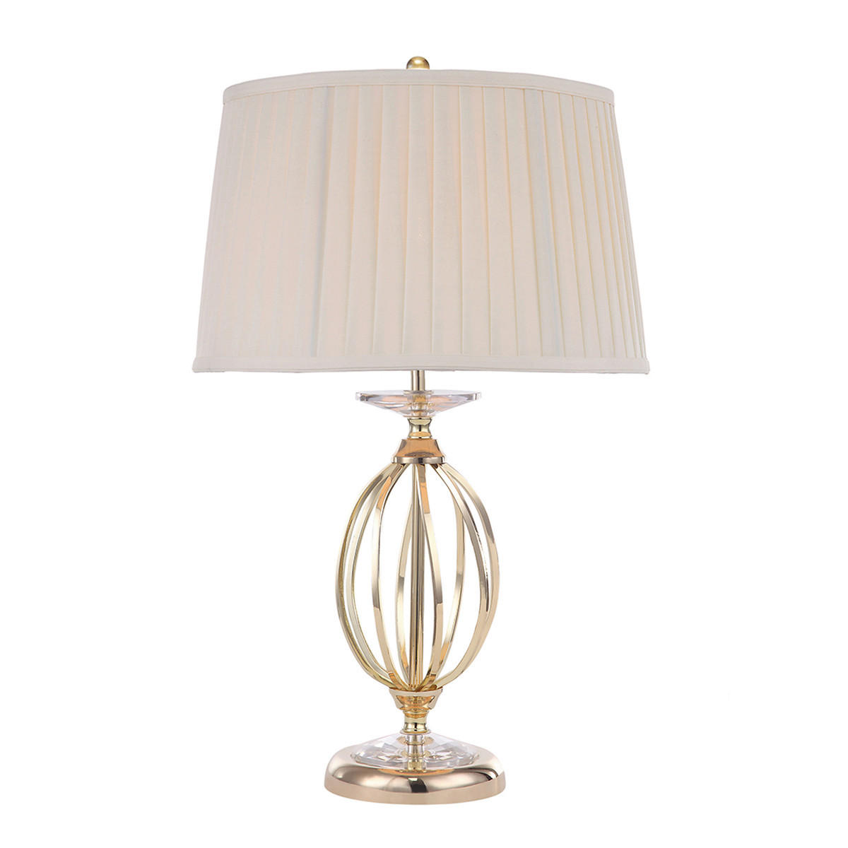 TISCHLEUCHTE 36/58 cm   - Messingfarben, KONVENTIONELL, Textil/Metall (36/58cm) - Elstead Lighting