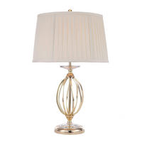 BORDSLAMPA 36/58 cm   - mässingsfärgad, Klassisk, metall/textil (36/58cm) - Elstead Lighting