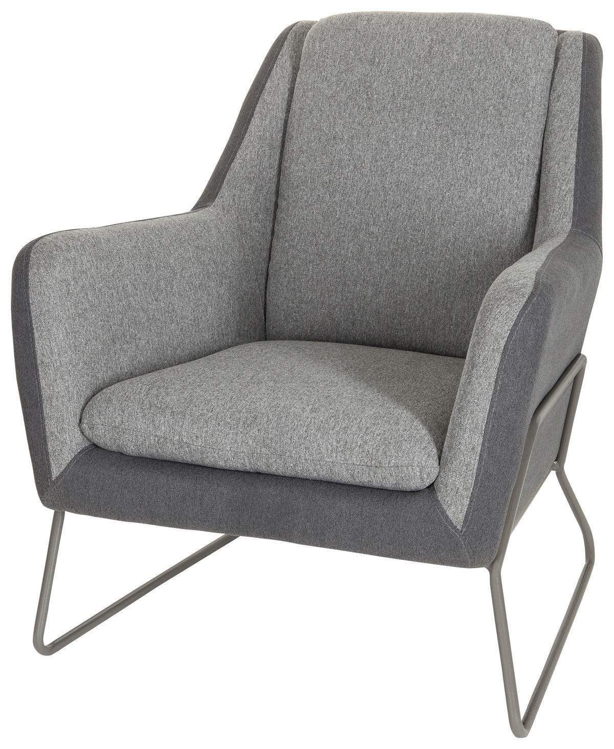 SESSEL in Flachgewebe Hellgrau, Dunkelgrau  - Dunkelgrau/Hellgrau, MODERN, Textil/Metall (74/97/84cm) - MID.YOU