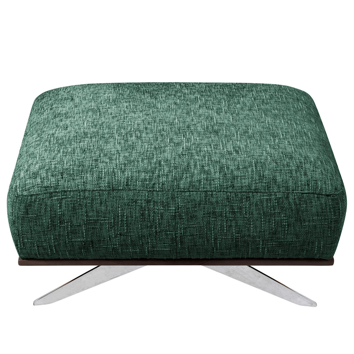 HOCKER PORTLAND Struktur Grün  - Chromfarben/Dunkelbraun, Design, Holz/Textil (95/46/80cm) - Livetastic