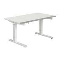 IFJÚSÁGI ÍRÓASZTAL 130/53-79/75 cm  - világosszürke/fehér, Basics, faalapú anyag/fém (130/53-79/75cm) - Paidi