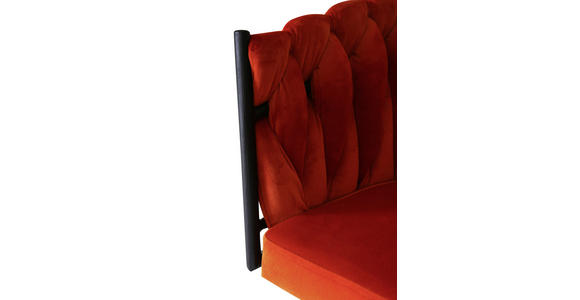 ARMLEHNSTUHL in Aluminium Velours - Schwarz/Orange, LIFESTYLE, Textil/Metall (60/78/55cm) - Landscape