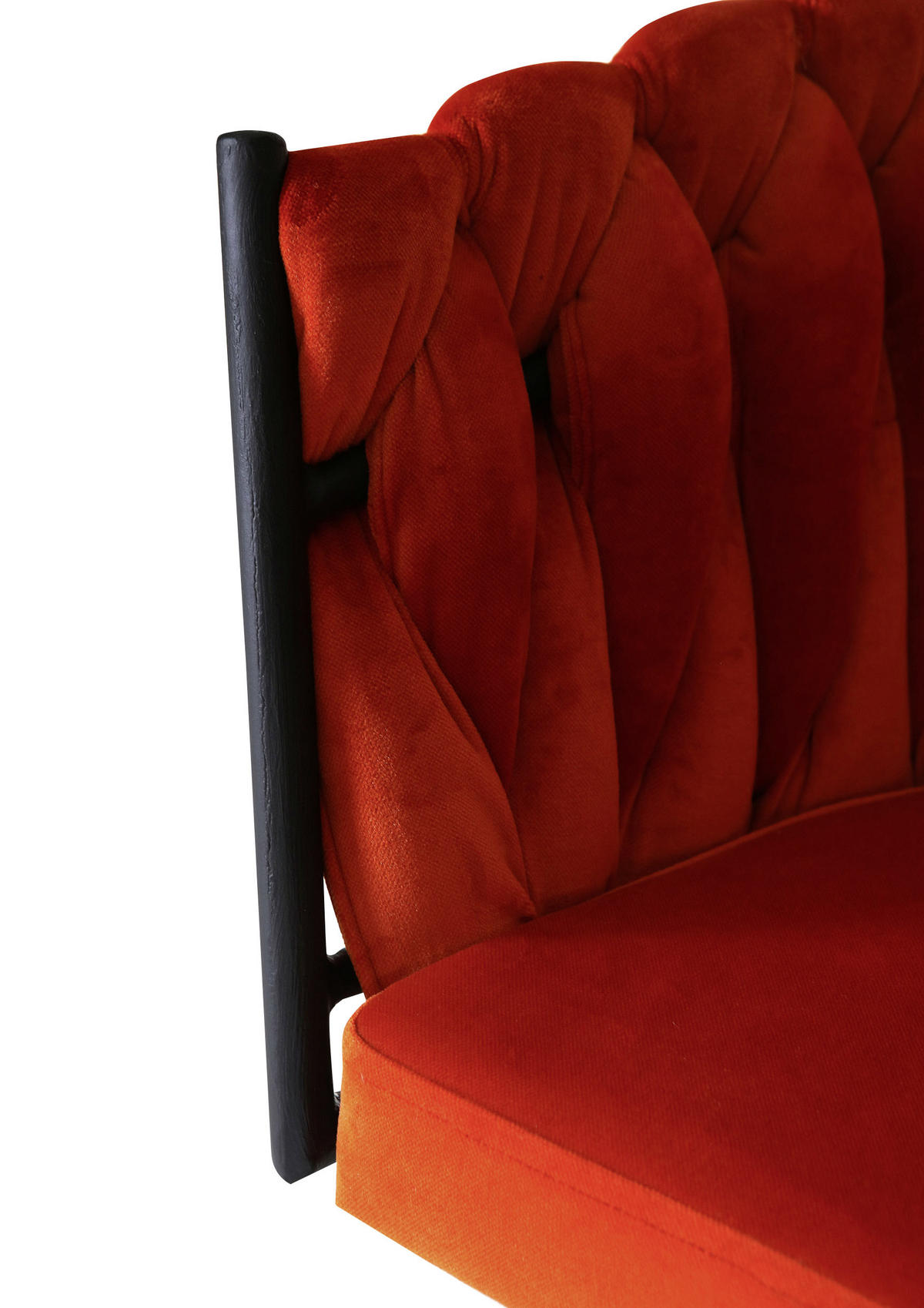 ARMLEHNSTUHL  in Aluminium Velours  - Schwarz/Orange, LIFESTYLE, Textil/Metall (60/78/55cm) - Landscape