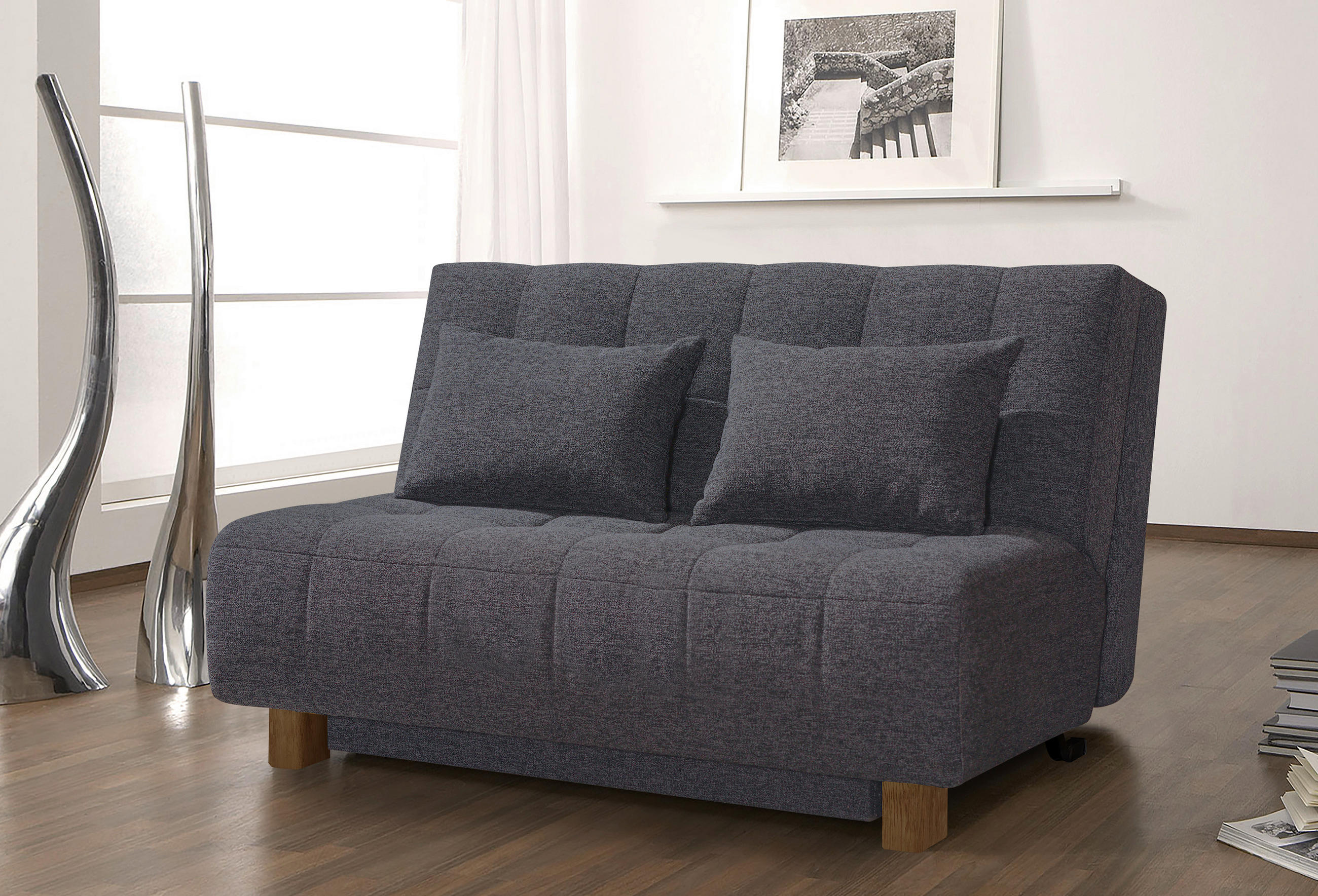 SCHLAFSOFA in Grau  - Naturfarben/Grau, Design, Holz/Textil (145/92/102cm) - Novel