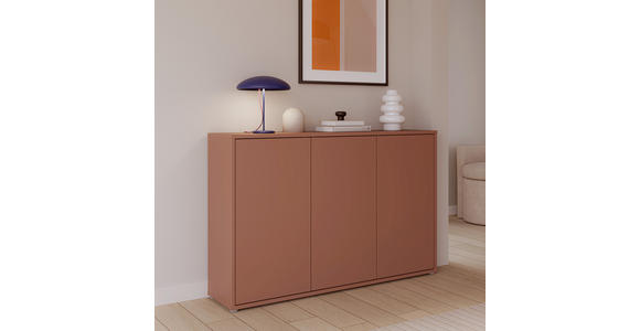 SIDEBOARD  154,2/99,1/34,9 cm  - Terracotta/Grau, MODERN, Holzwerkstoff/Kunststoff (154,2/99,1/34,9cm) - Carryhome