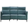 TRAPEZSOFA Echtleder Graublau  - Graublau/Schwarz, KONVENTIONELL, Leder/Metall (221/103/95cm) - Dieter Knoll