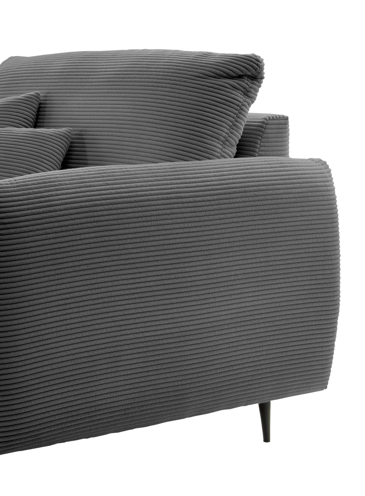 XXL-SESSEL in Cord Grau  - Schwarz/Grau, Design, Textil/Metall (112/95/158cm) - Livetastic