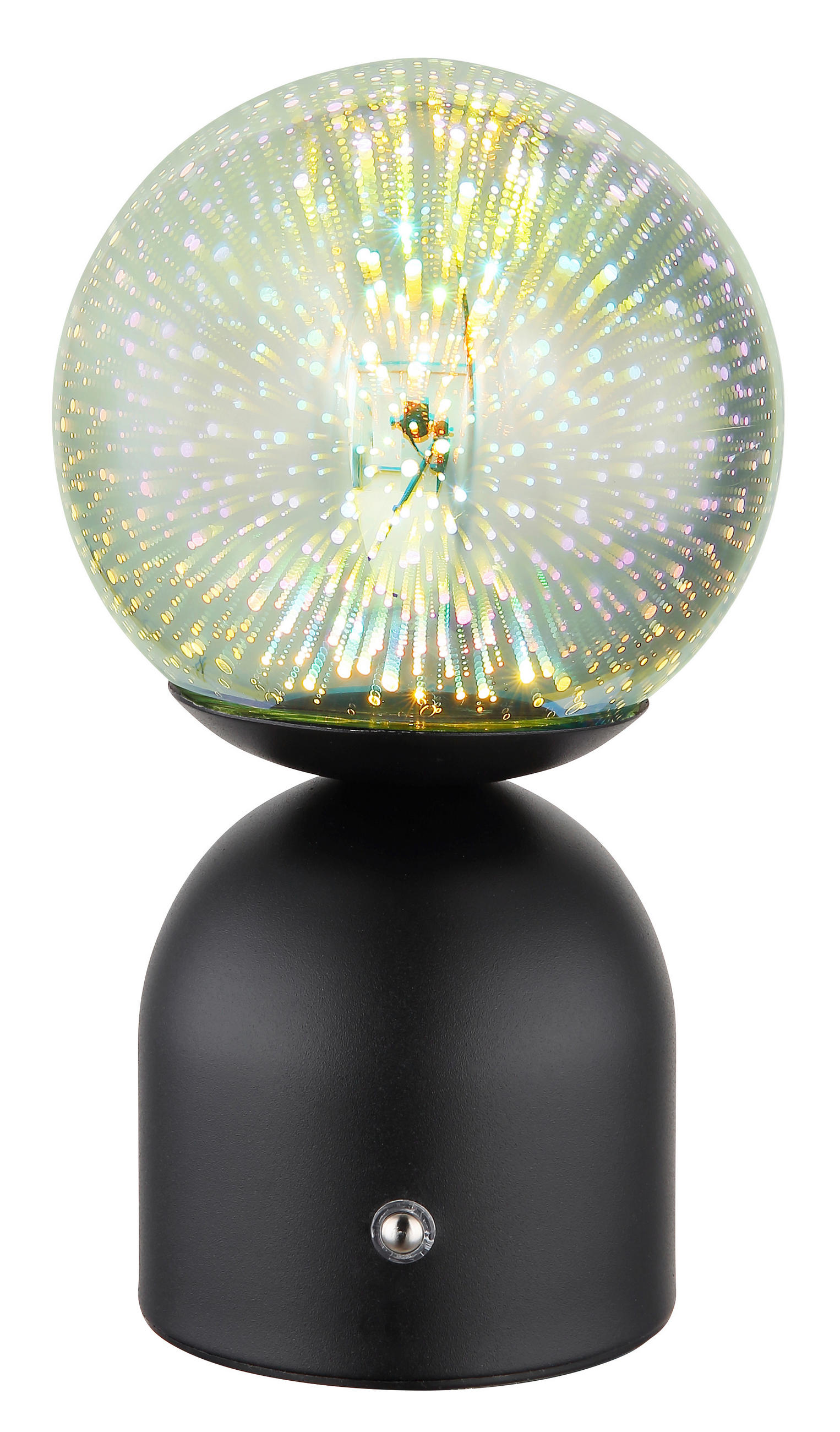 AKKU-TISCHLEUCHTE - Klar/Schwarz, Konventionell, Glas/Metall (12/21cm) - Globo