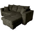 ECKSOFA Dunkelgrün Webstoff  - Dunkelgrün/Braun, KONVENTIONELL, Holz/Textil (170/235cm) - Carryhome