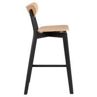 BARSKA STOLICA  crna, boje hrasta  drvo      - boje hrasta/crna, Moderno, drvo (45/105/49cm) - MID.YOU
