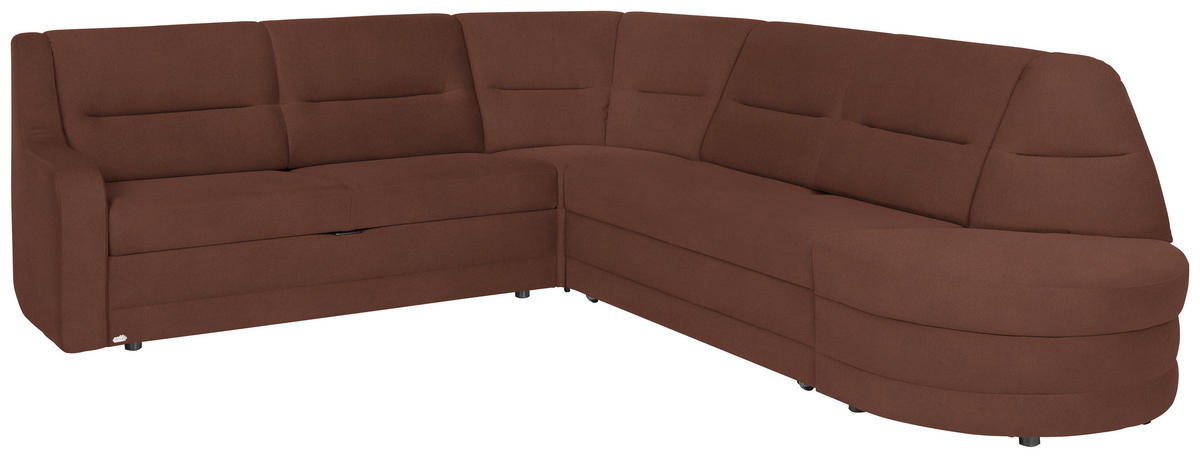 ECKSOFA in Flachgewebe Braun  251/285 cm  - Schwarz/Braun, KONVENTIONELL, Kunststoff/Textil (251/285cm) - Sedda
