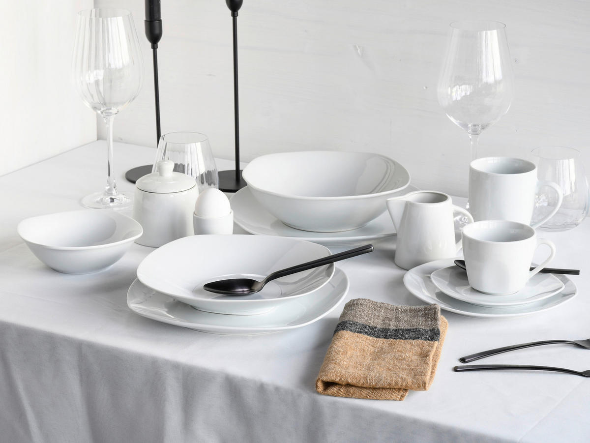 KOMBISERVICE Square Weiß 100-teilig 12 Personen  - Weiß, KONVENTIONELL, Keramik - Creatable