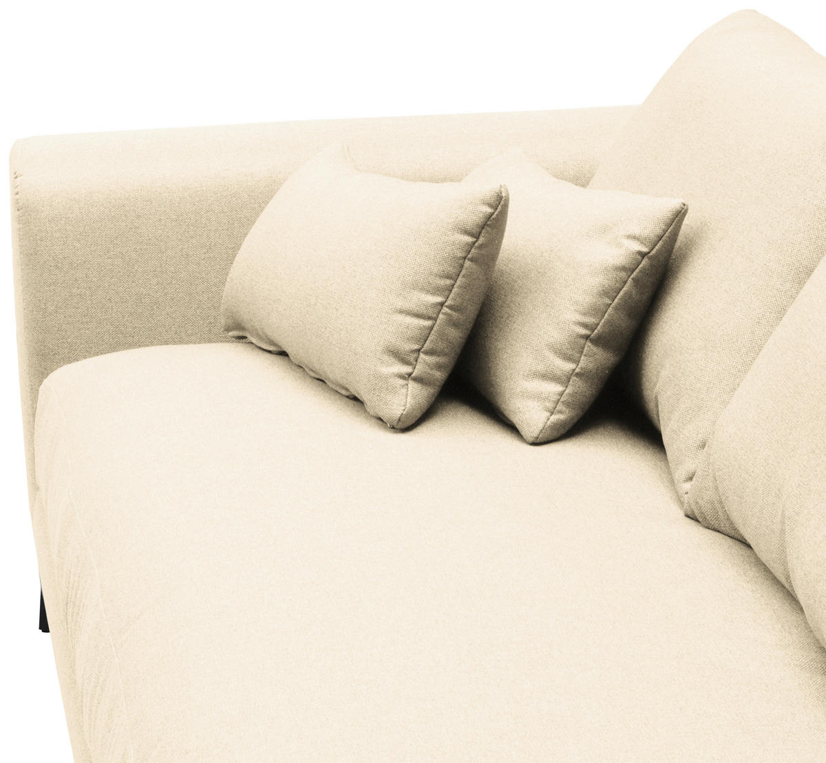 ECKSOFA in Flachgewebe Creme  - Creme/Schwarz, Design, Textil/Metall (172/313cm) - Livetastic