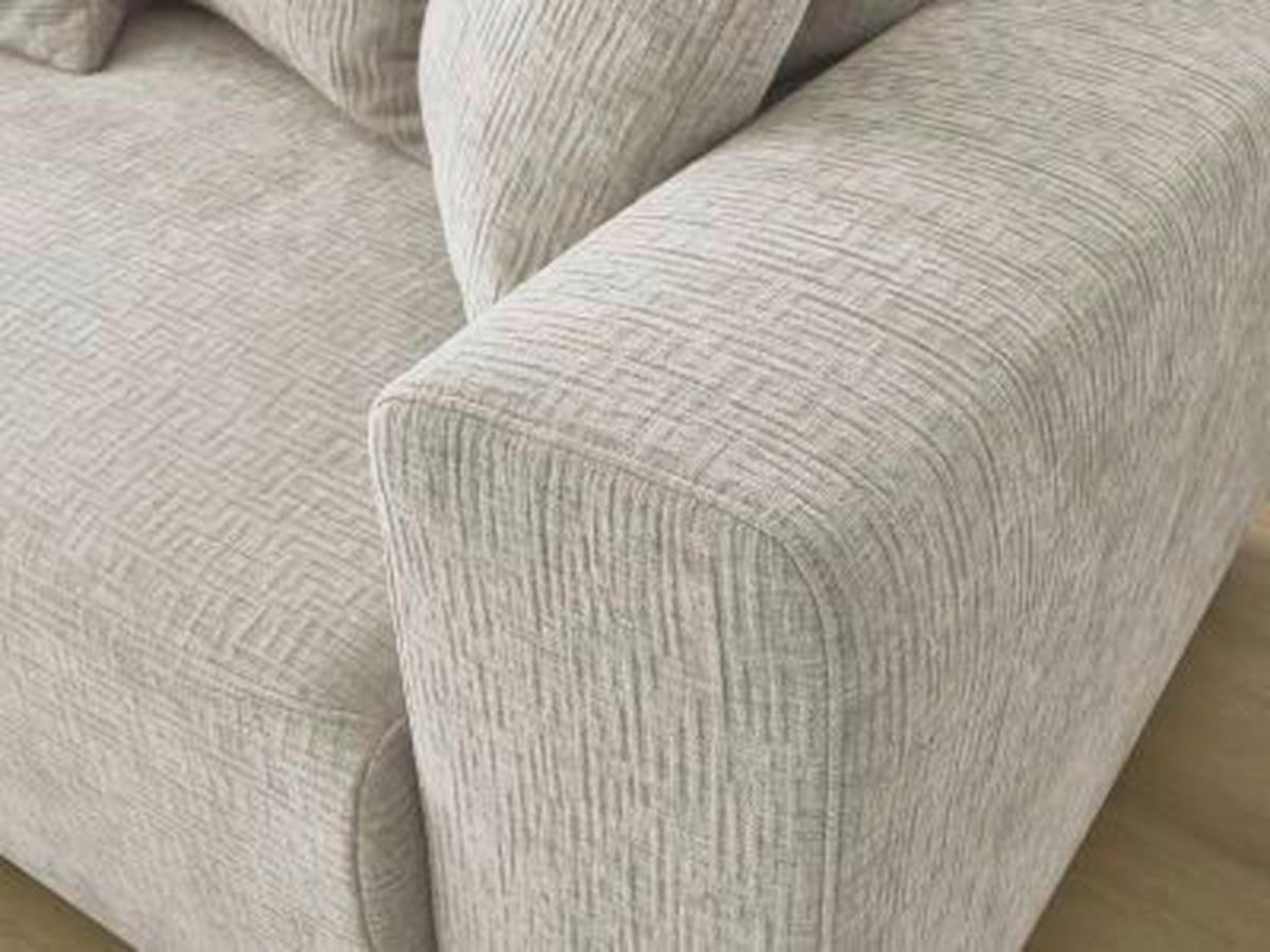 ECKSOFA Ottomane links  ATILLA Beige Struktur  - Beige/Schwarz, MODERN, Kunststoff/Textil (149/244cm)