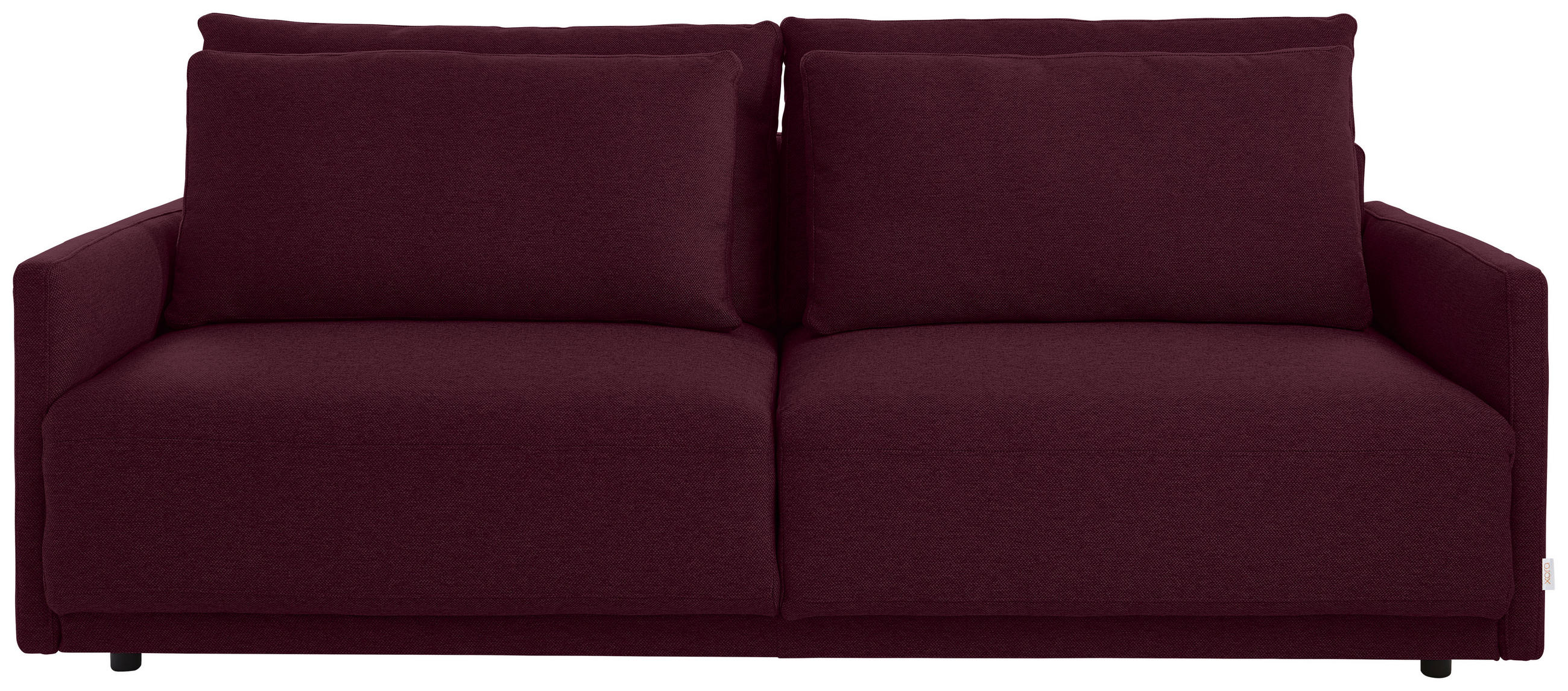 SCHLAFSOFA in Webstoff Weinrot  - Weinrot/Schwarz, Design, Kunststoff/Textil (217/95/110cm) - Livetastic