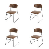 STUHL-SET 4 Stück  in Stahl  - Cognac, MODERN, Leder/Metall (48/78/57cm) - MID.YOU