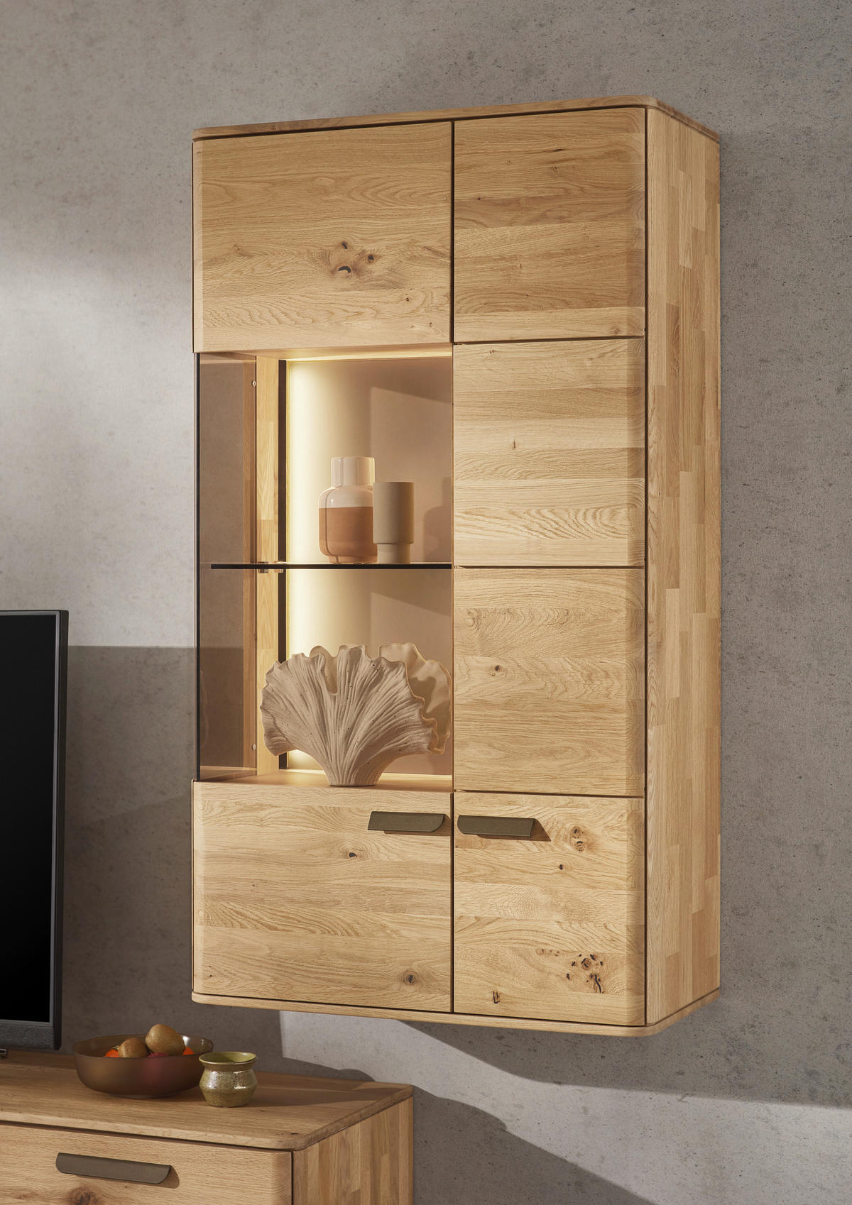 LOWBOARD  241,9/55,8/45,2 cm 1 Schublade(n) Typenauswahl, umfangreiches Zubehör erhältlich, stehend  - Wildeiche/Schwarz, Natur, Holz/Kunststoff (241,9/55,8/45,2cm) - Valnatura