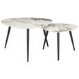 COUCHTISCHSET Freiform Schwarz, Weiß  - Schwarz/Weiß, Basics, Keramik/Metall (84/45,5/77cm) - Xora