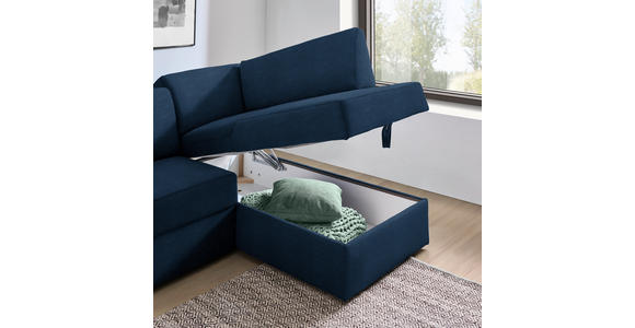 ECKSOFA in Webstoff Dunkelblau  - Schwarz/Dunkelblau, KONVENTIONELL, Kunststoff/Textil (224/165cm) - Xora