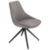 STUHL Echtleder Anthrazit, Hellgrau  - Anthrazit/Hellgrau, Design, Leder/Metall (55/87/62cm) - Bert Plantagie