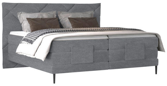 BOXSPRINGBETT 180/200 cm  in Blaugrau  - Blaugrau/Schwarz, KONVENTIONELL, Textil/Metall (180/200cm) - Esposa