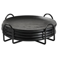 Suport 5 piese  - negru, Design, lemn/metal - Novel
