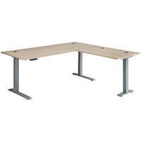 ECKSCHREIBTISCH 185/177/72-120 cm  in Eichefarben  - Eichefarben/Silberfarben, KONVENTIONELL, Holzwerkstoff (185/177/72-120cm) - Stylife