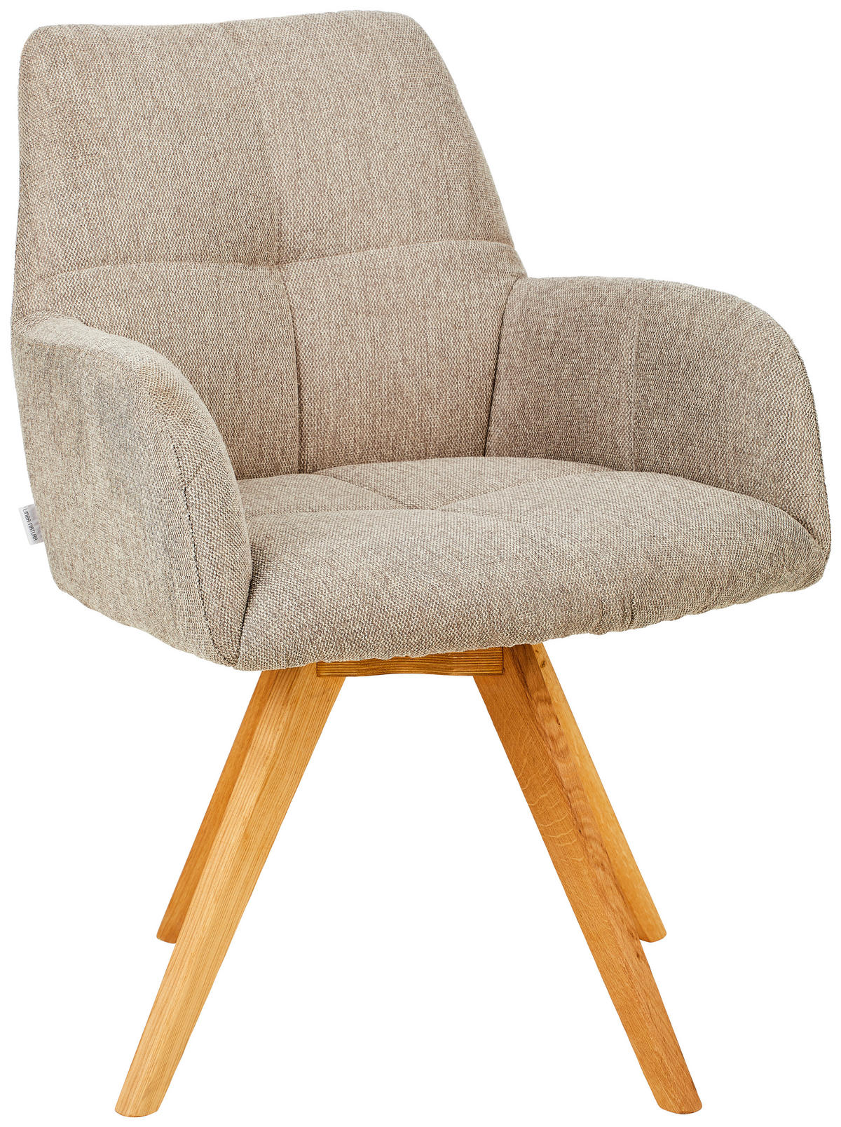STOLICA SA RUKONASLONOM  sivobraon       - boja hrasta/sivobraon, Konvencionalno, drvo/tekstil (62/87,5/68,5cm) - Linea Natura