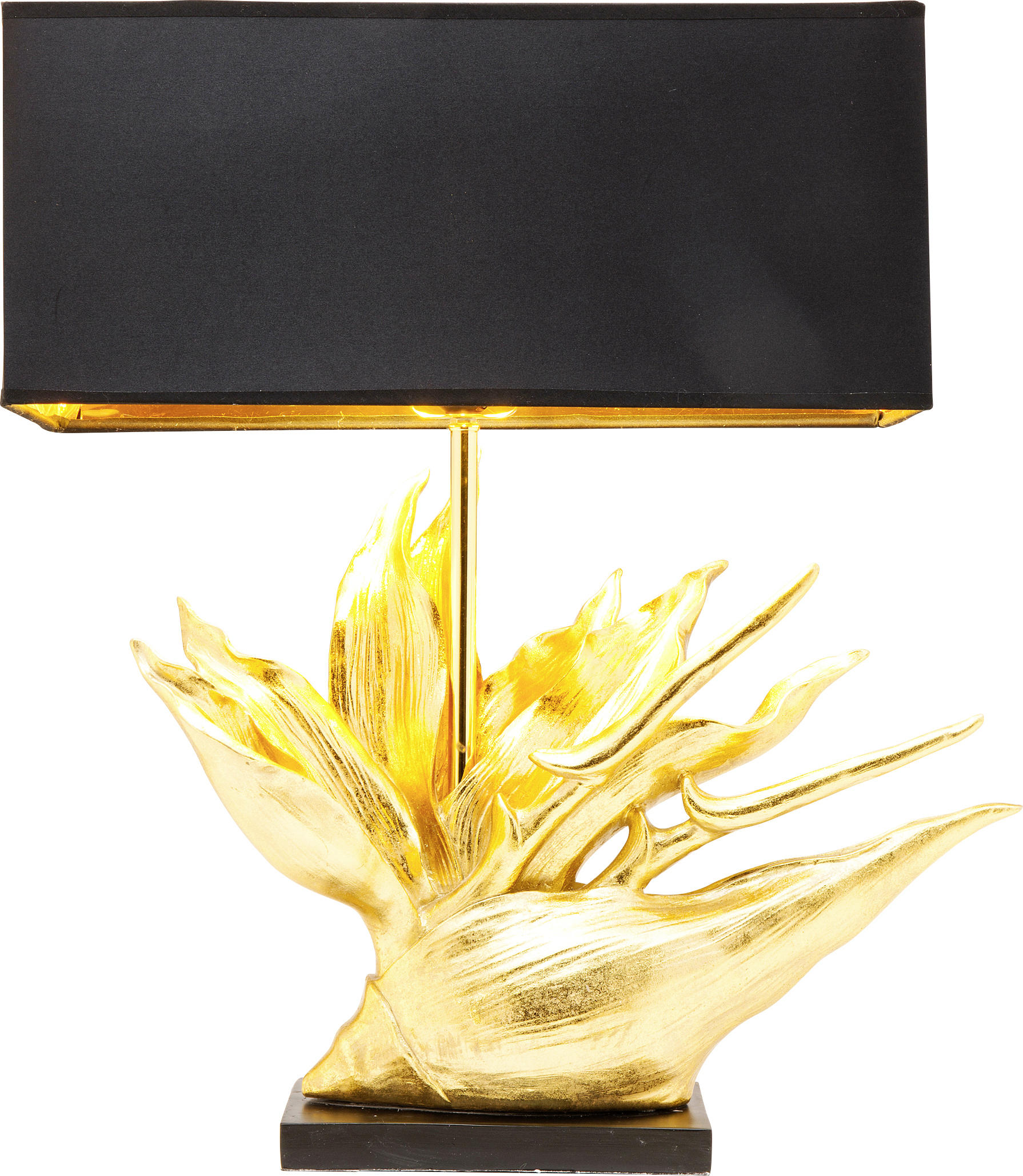TISCHLEUCHTE TROPICAL FLOWER 50,5/65/22 cm   - Goldfarben/Schwarz, Design, Kunststoff/Metall (50,5/65/22cm) - Kare-Design
