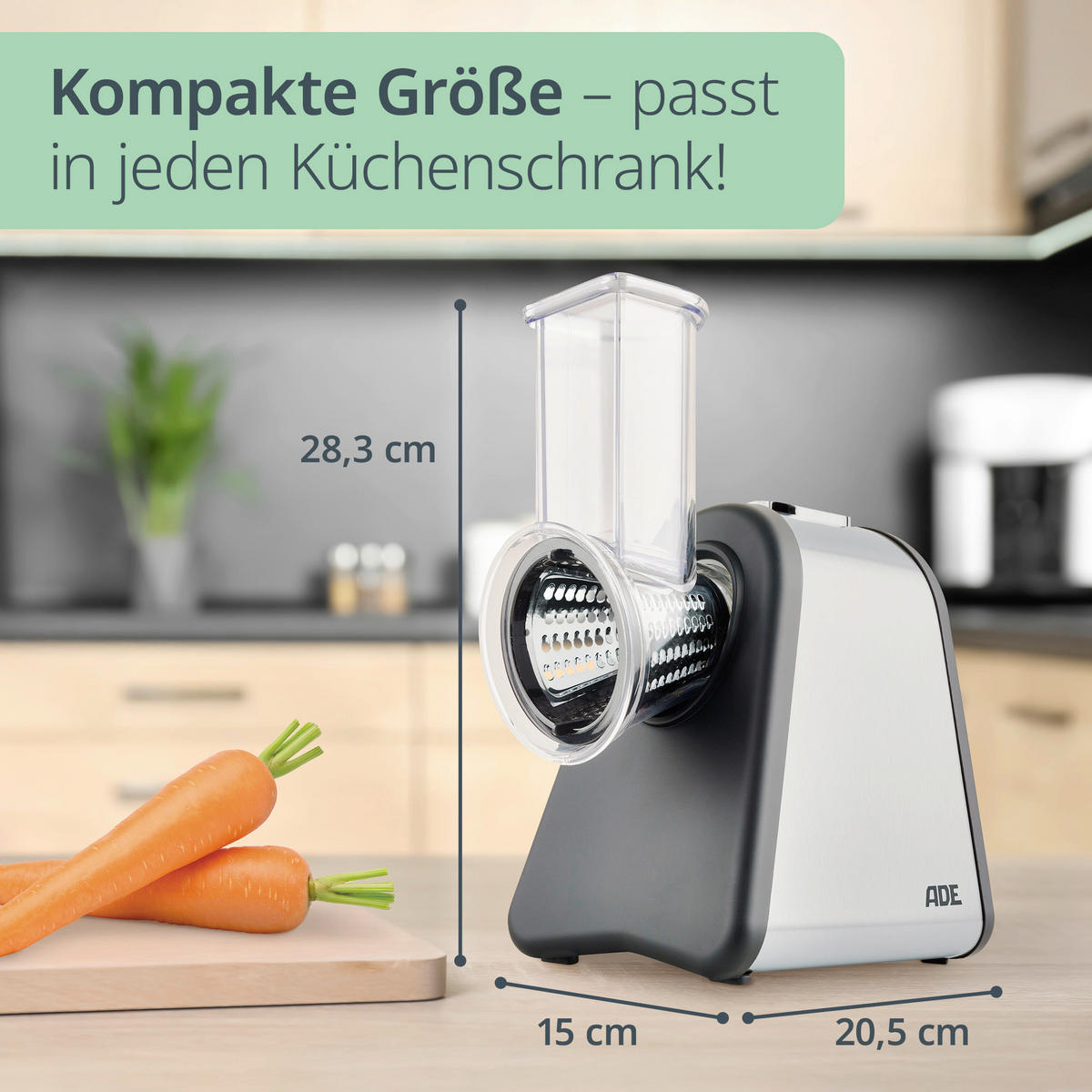 ALLZWECKREIBE elektrische Reibe  - Schwarz, Basics, Kunststoff/Metall (20,5/15/28,3cm) - ADE