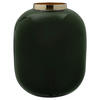 VASE 20 cm  - Dunkelgrün/Goldfarben, Trend, Metall (16,5/16,5/20cm) - Kayoom