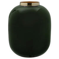 VASE 20 cm  - Dunkelgrün/Goldfarben, Trend, Metall (16,5/16,5/20cm) - Kayoom