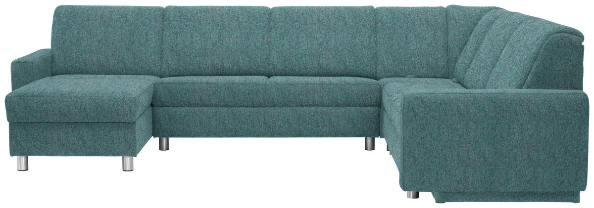 WOHNLANDSCHAFT in Chenille Türkis  - Türkis/Alufarben, KONVENTIONELL, Kunststoff/Textil (158/322/236cm) - Sedda