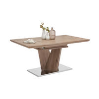 ÉTKEZŐASZTAL - tölgyfa színű/nemesacélszínű, Design, faalapú anyag/fém (160(220)/90/76cm) - Carryhome