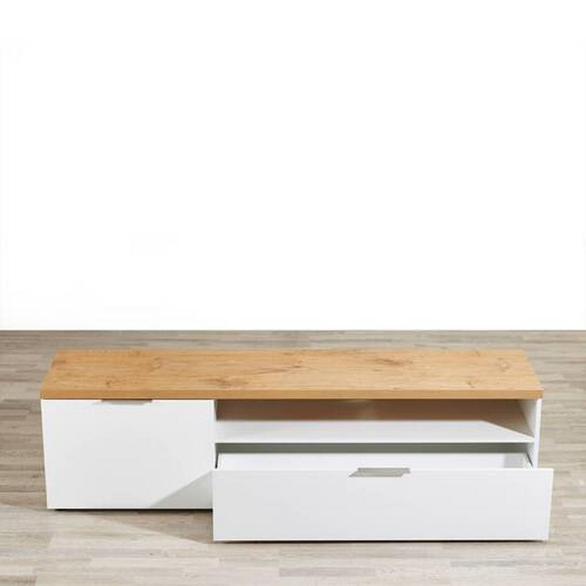 NIZKA OMARICA bela, barve hrasta  - barve hrasta/bela, Design (180/49/43cm) - Xora