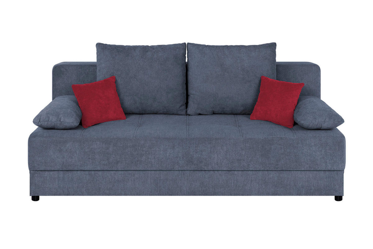 SCHLAFSOFA  mit Liegefunktion, Rücken echt Anthrazit  - Anthrazit/Schwarz, Design, Kunststoff/Textil (200/90/103cm) - P & B