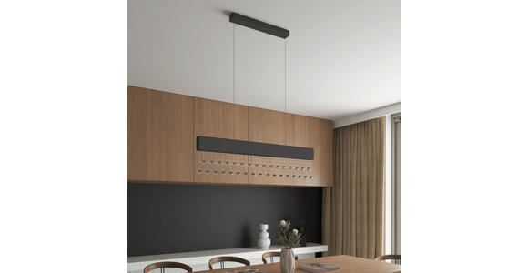 LED-HÄNGELEUCHTE 100/7/120 cm  - Transparent, Design, Glas/Metall (100/7/120cm) - Novel