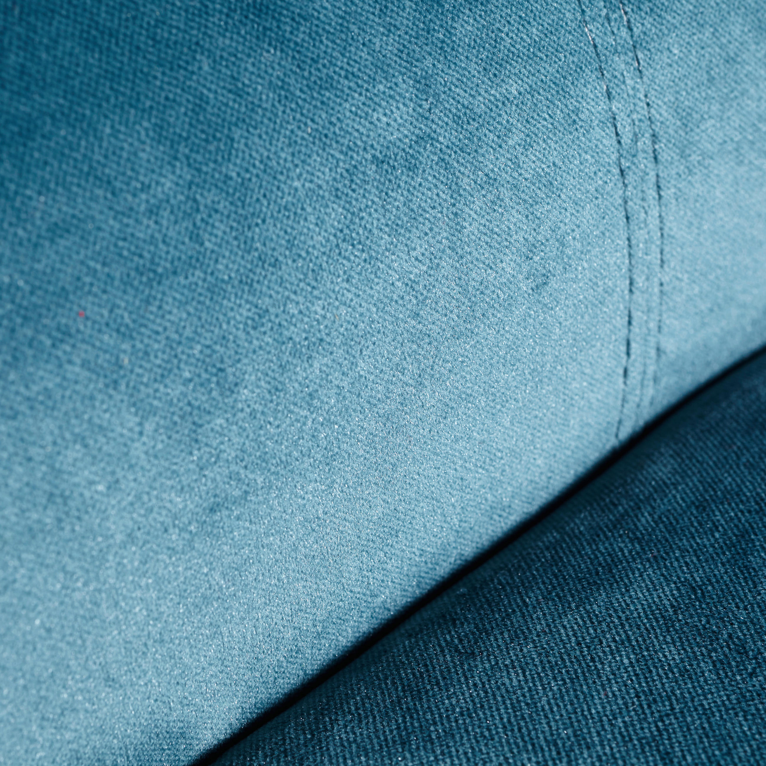 SESSEL in Velours Petrol  - Petrol/Schwarz, Design, Holz/Textil (77/93/80cm) - MID.YOU