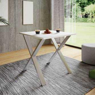 ESSTISCH in Holzwerkstoff 80/76/80 cm  - Silberfarben/Weiß, Basics, Holzwerkstoff (80/76/80cm) - MID.YOU