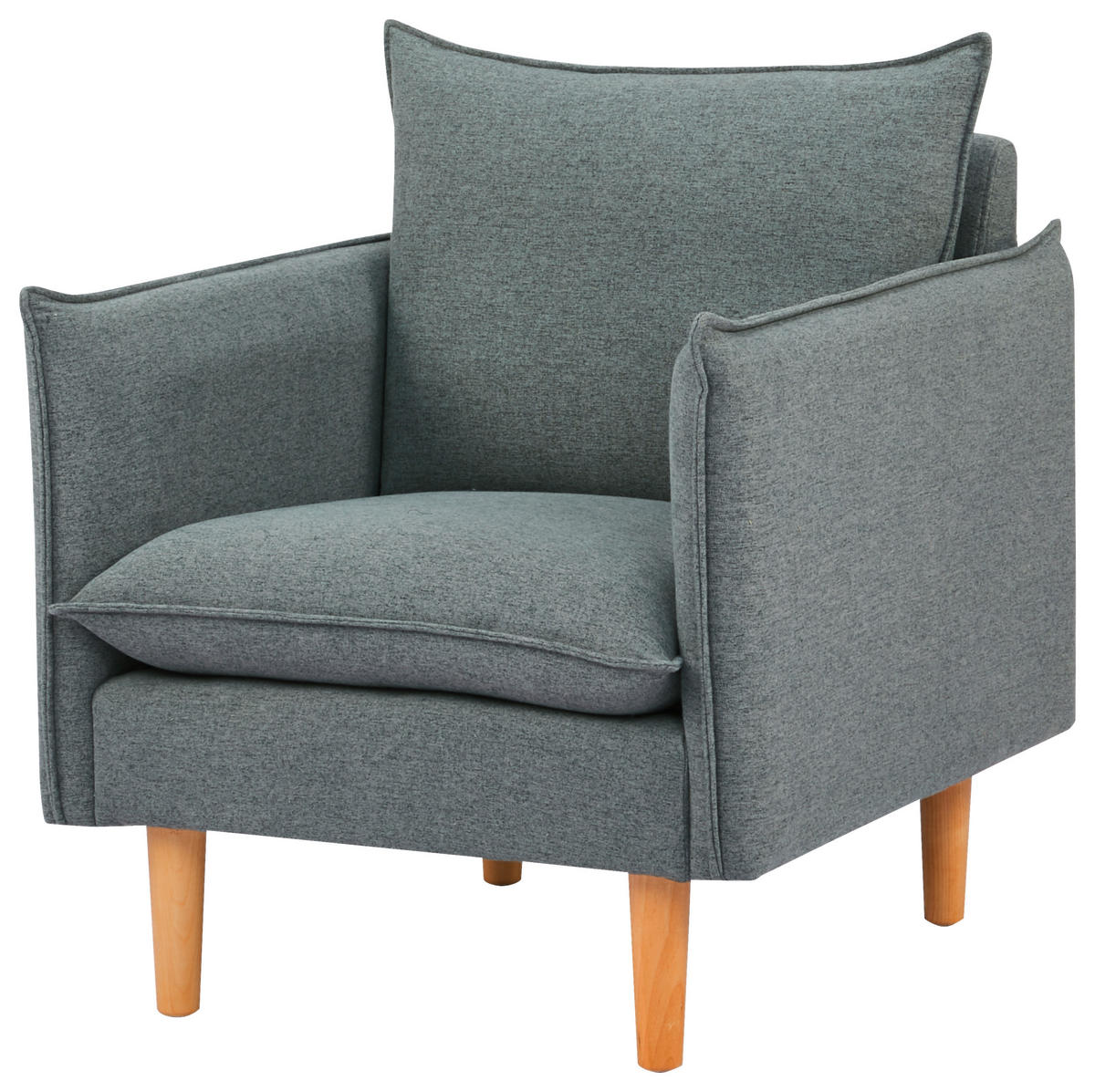 SESSEL in Webstoff Dunkelgrau  - Dunkelgrau/Naturfarben, Design, Holz/Kunststoff (72/84/82cm) - Livetastic