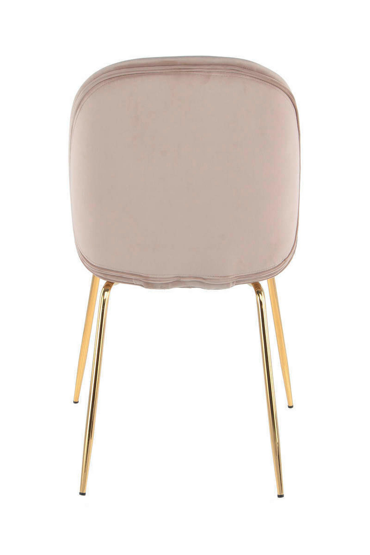 STUHL-SET 2 Stück  in Eisen  - Beige/Messingfarben, Design, Kunststoff/Metall (47/90/59cm) - Kayoom